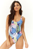 Leaf Print One-Piece Swimsuit