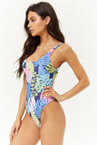 Leaf Print One-Piece Swimsuit