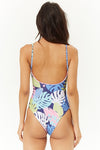 Leaf Print One-Piece Swimsuit