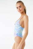 Watercolor Leopard Print One-Piece Swimsuit