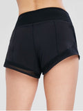 Layered Mesh Insert Sports Shorts - Black S