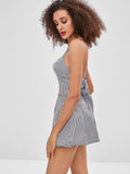 Gingham Crisscross Camisole And Shorts Set - Multi-a M