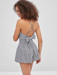 Gingham Crisscross Camisole And Shorts Set - Multi-a M