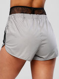 Pocket Fishnet Panel Gym Shorts - Dark Gray S